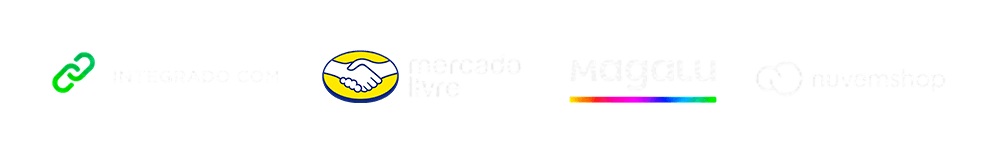 Integrado com Mercado Livre, Magalu e Nuvemshop